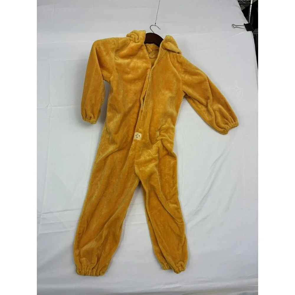 Disney Lion King Simba Kids Costume 4T Plush One Piece Jumpsuit Hood Yellow
